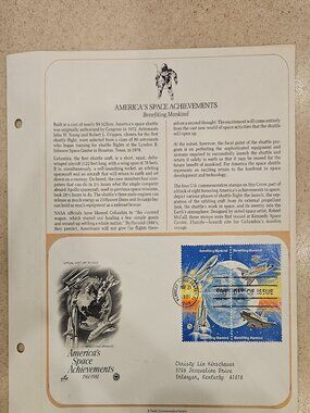 RARE COLLECTIBLE USPS 1ST DAY ISSUE COVER AMERICAS SPACE ACHIEVEMENTS NASA STAMP